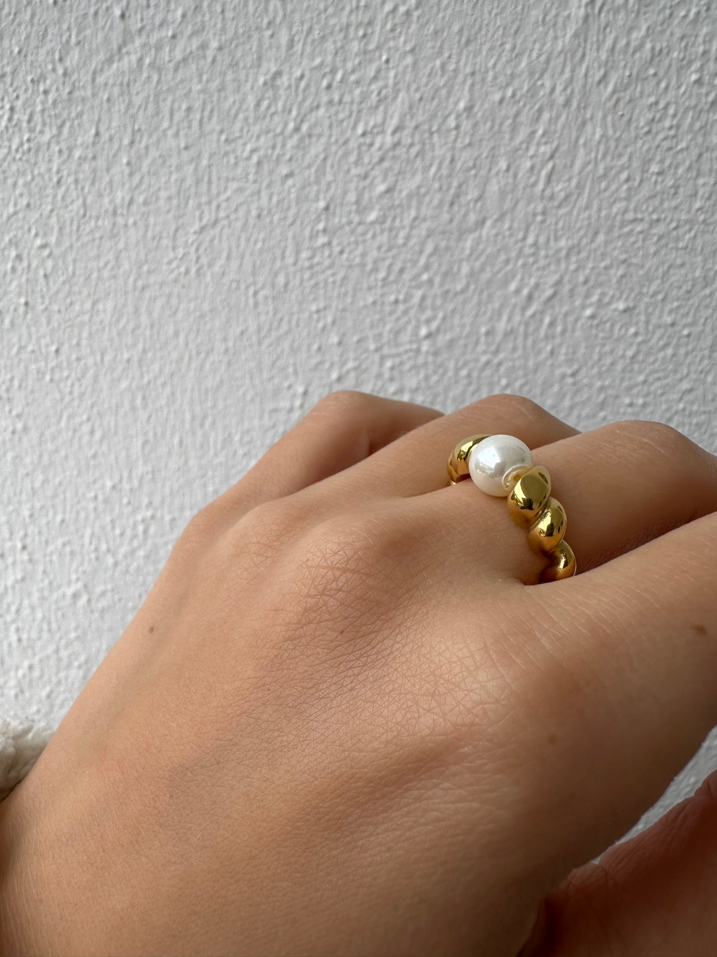 Natural Pearl Ring 18K Gold Plated